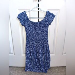Blue Mini Scrunch Dress